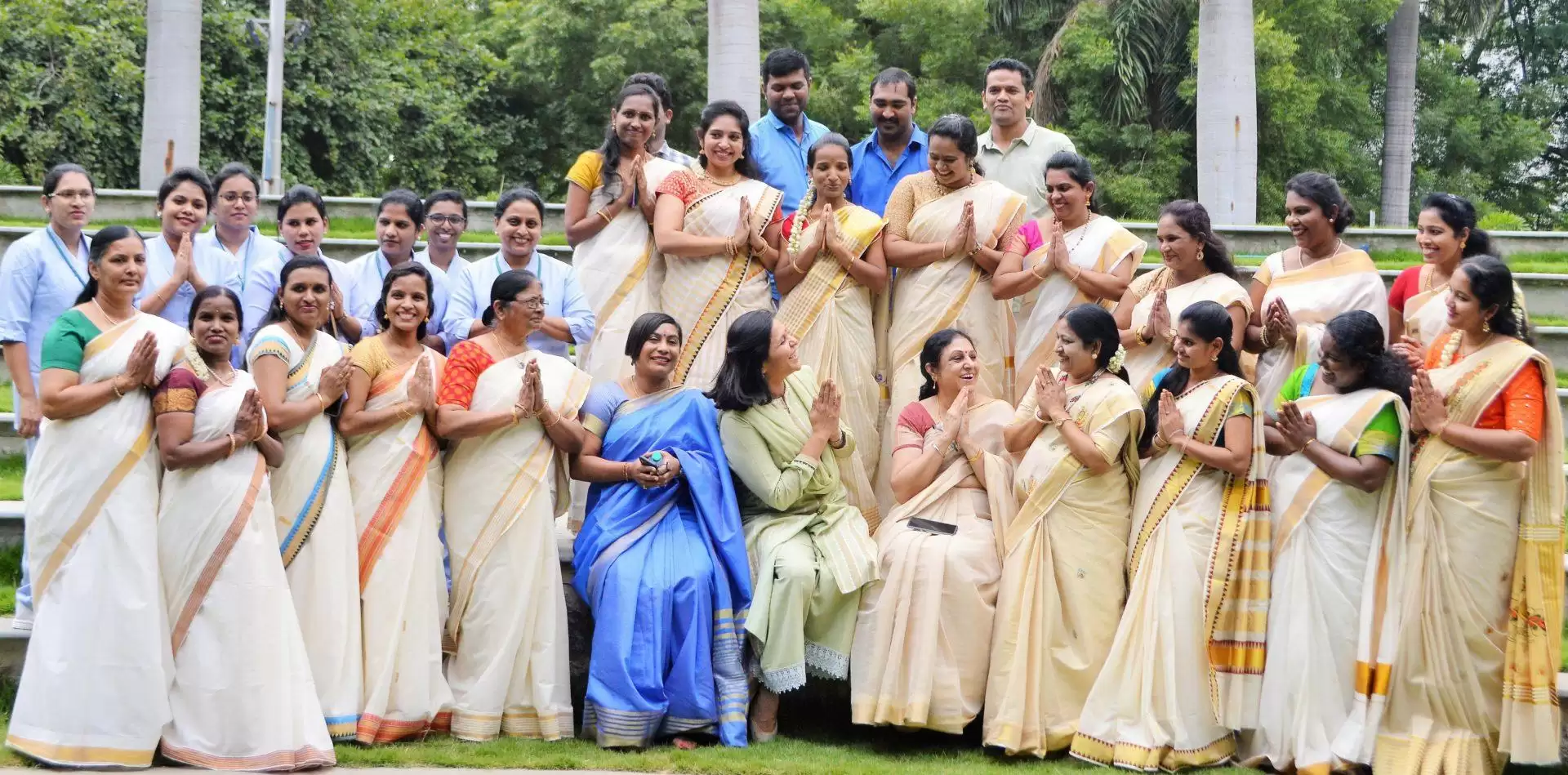 Nurses at Apollo Hospital celebrating Onam
